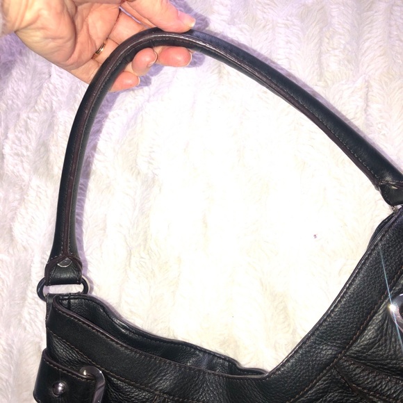 Etienne Aigner black Leather handbag hobo bag style Vintage 1990s Girl-Boss Chic - Picture 8 of 16